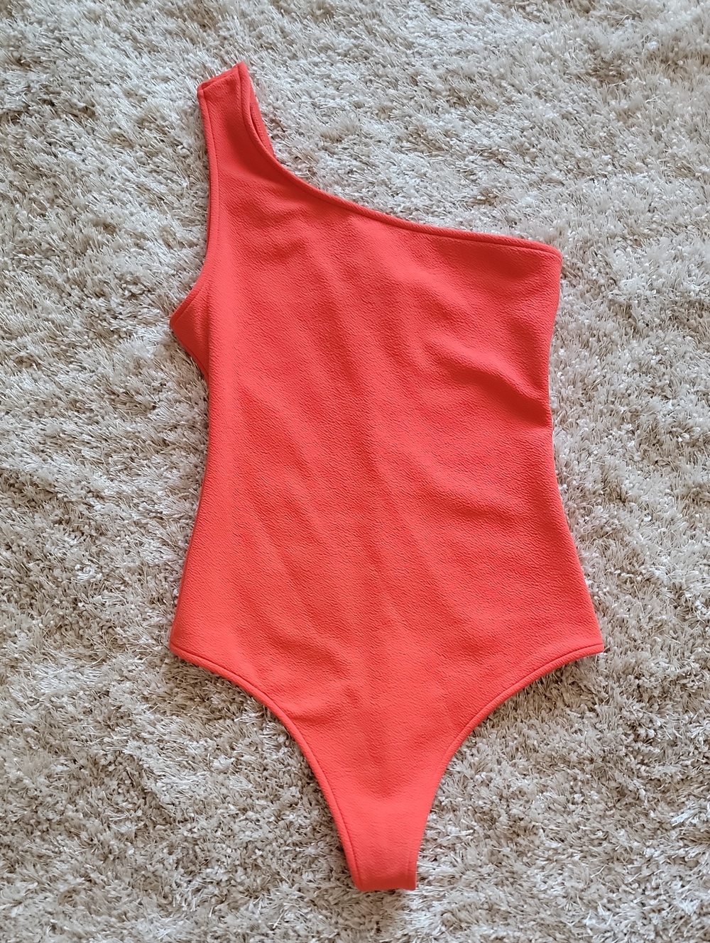 Shiw Me Your MunuOne-Shoulder Bodysuit - Coral
